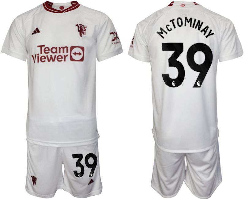 Men 2023-2024 Club Manchester United away white #39 Soccer Jersey